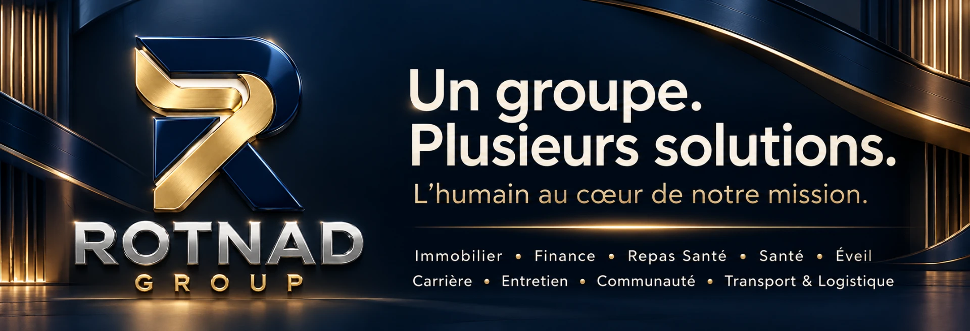 ROTNAD Group banner — one group, many solutions, with people at the heart of the mission.